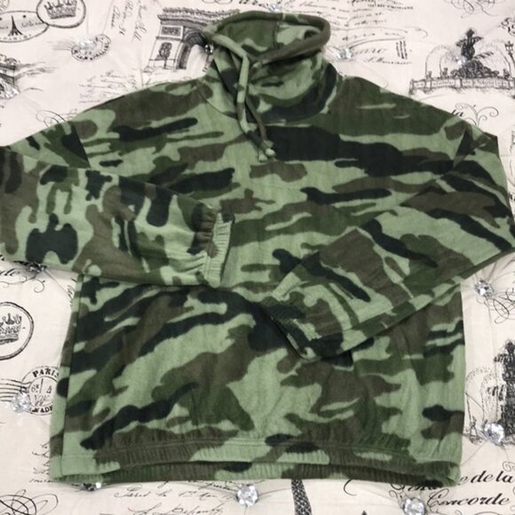 Derek Heart Juniors' Drawstring Cowl Neck Fleece Pullover - Picture 2 of 4